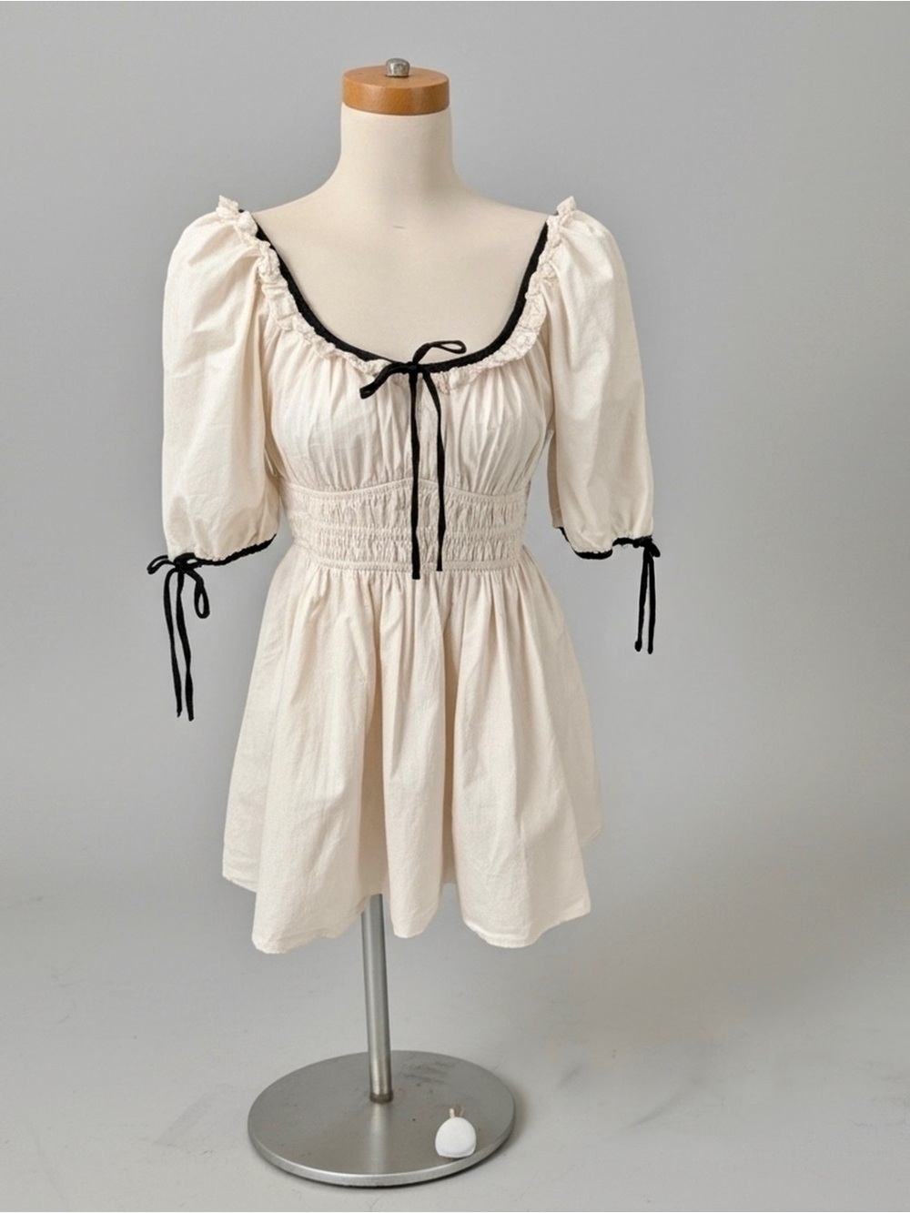 American Eagle Outfitters Cream and Black Mini Dress Sz M